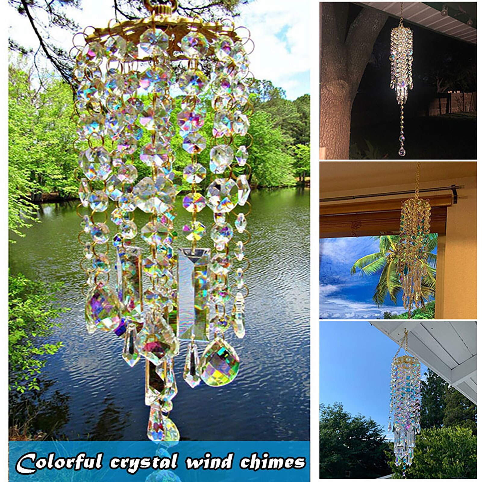Windgong Voor Thuis Kamer Decoratie Kleurrijke Kristal Windgong Outdoor Tuin Achtertuin Patio Gazon Decor Cadeaus Voor Familie