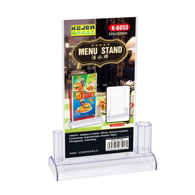 100*200mm Double Sided Plastic Sign Holders Marketing Display Stand Menu Document Paper Post Holder Frame With Name Card Case: 9