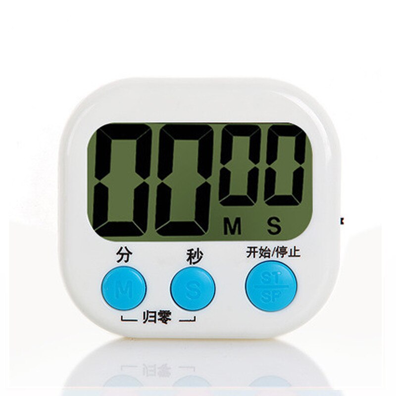 Koken Timer Lcd Digitale Keuken Countdown En Tellen Timer Klok Met Magnetische Achterzijde Stand Voor Ei Koken Alarm: white