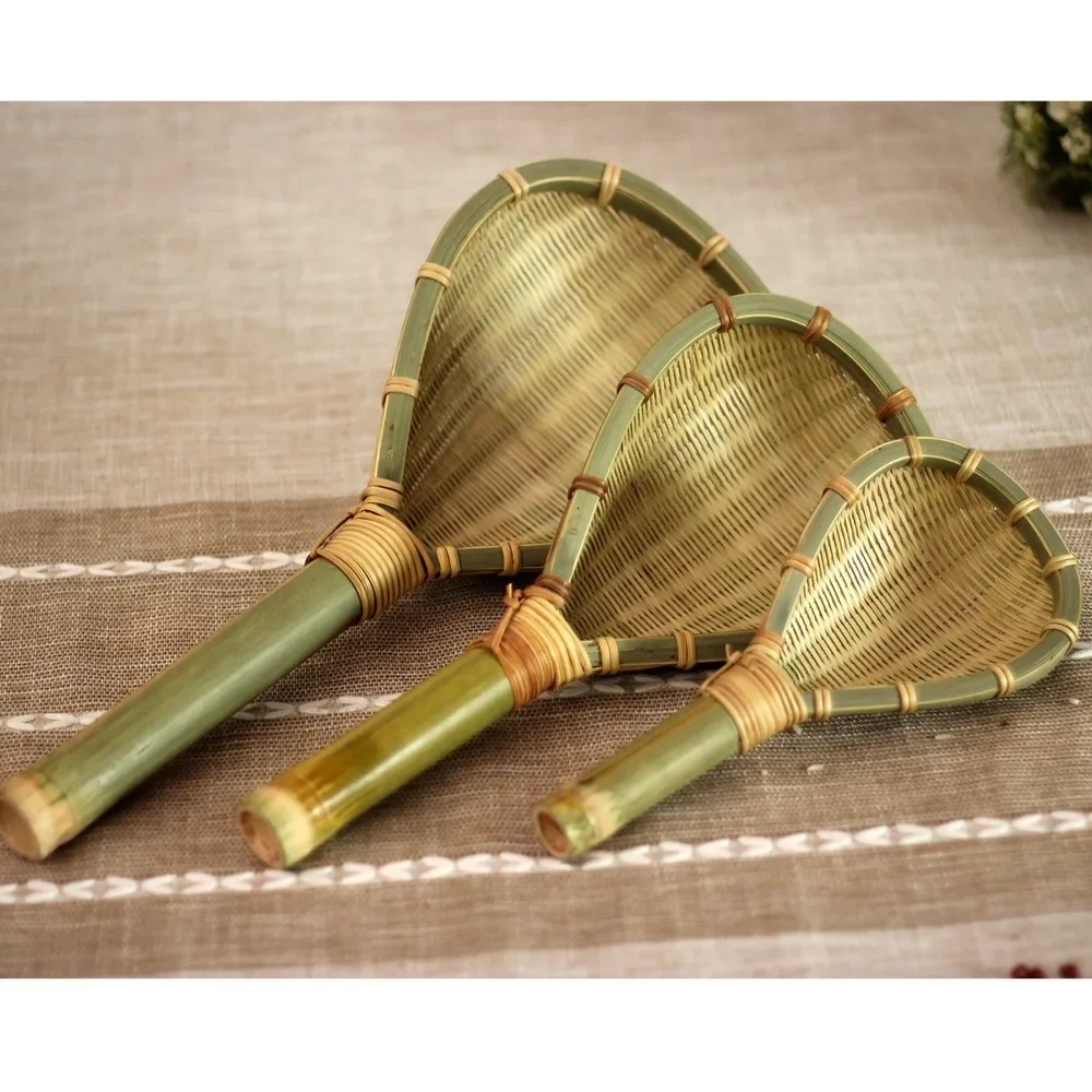 Bamboo Products Kitchen Supplies Handmade Bamboo Braided Rice Colander Soup Spoon Noodles Household Drain Spoon