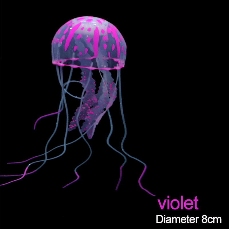 Aquariumdecoratie kunstmatig zwemmen lichtgevend effect kwallen aquariumdecoratie simulatie fluorescentie kunstmatige simulatie: Violet
