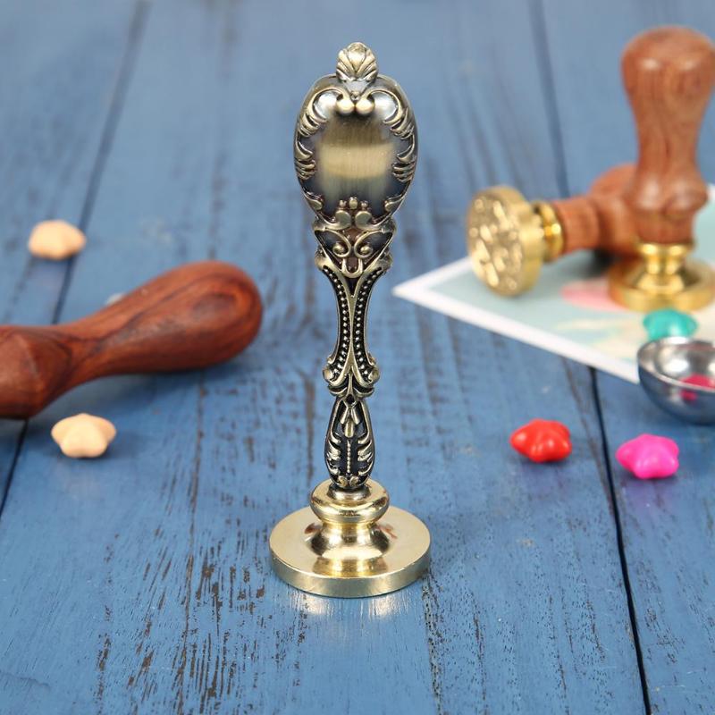 Retro Wax Sealing Stamp Alloy Handle Grip Wedding Post Stamping Art Decor Post Seal Stamping Art Ancient Decorative Stamps Fine