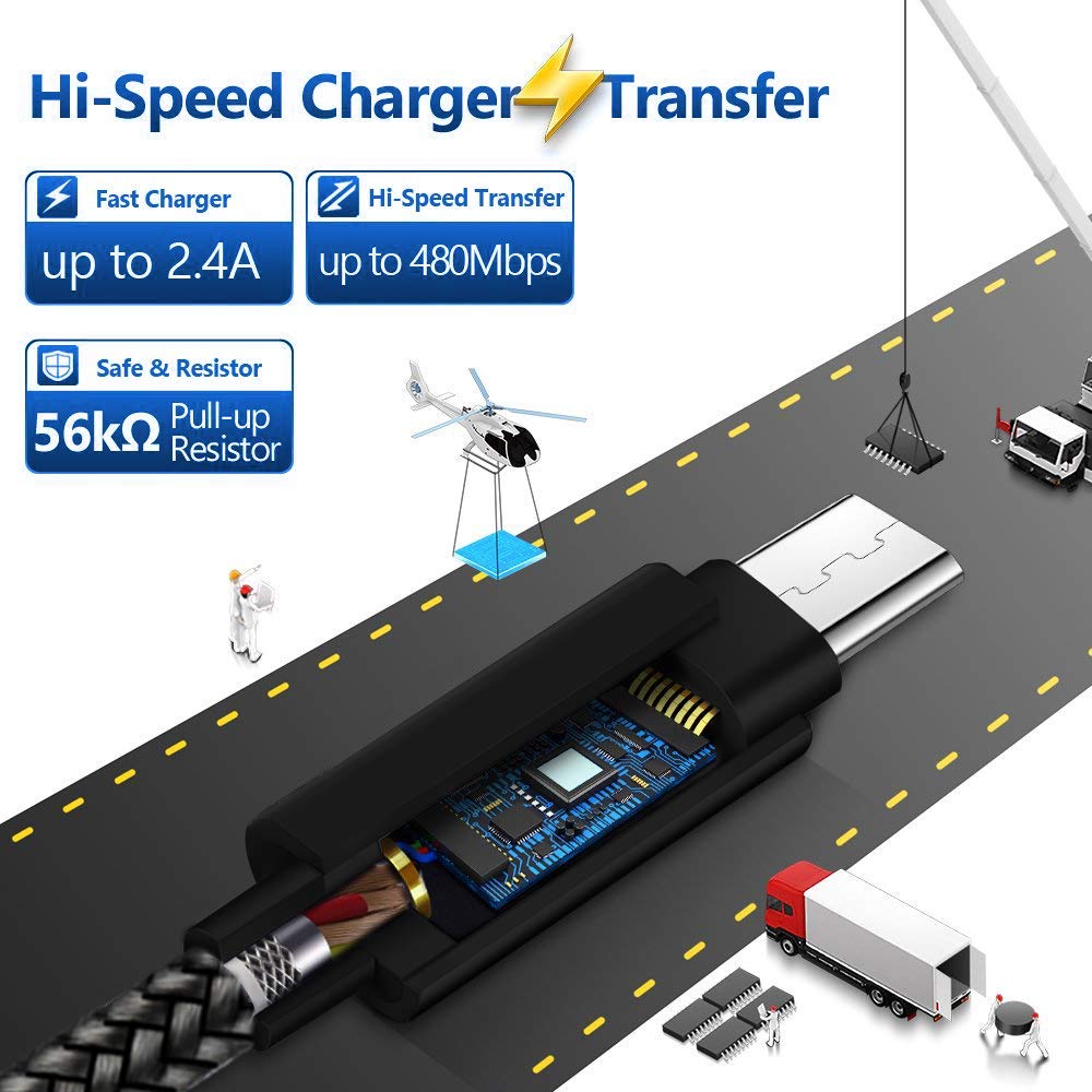 5M Micro usb kabel für android Extra Lange Ladekabel Nylon Geflochtene High Speed Durable Schnelle Lade USB Ladegerät für samsung