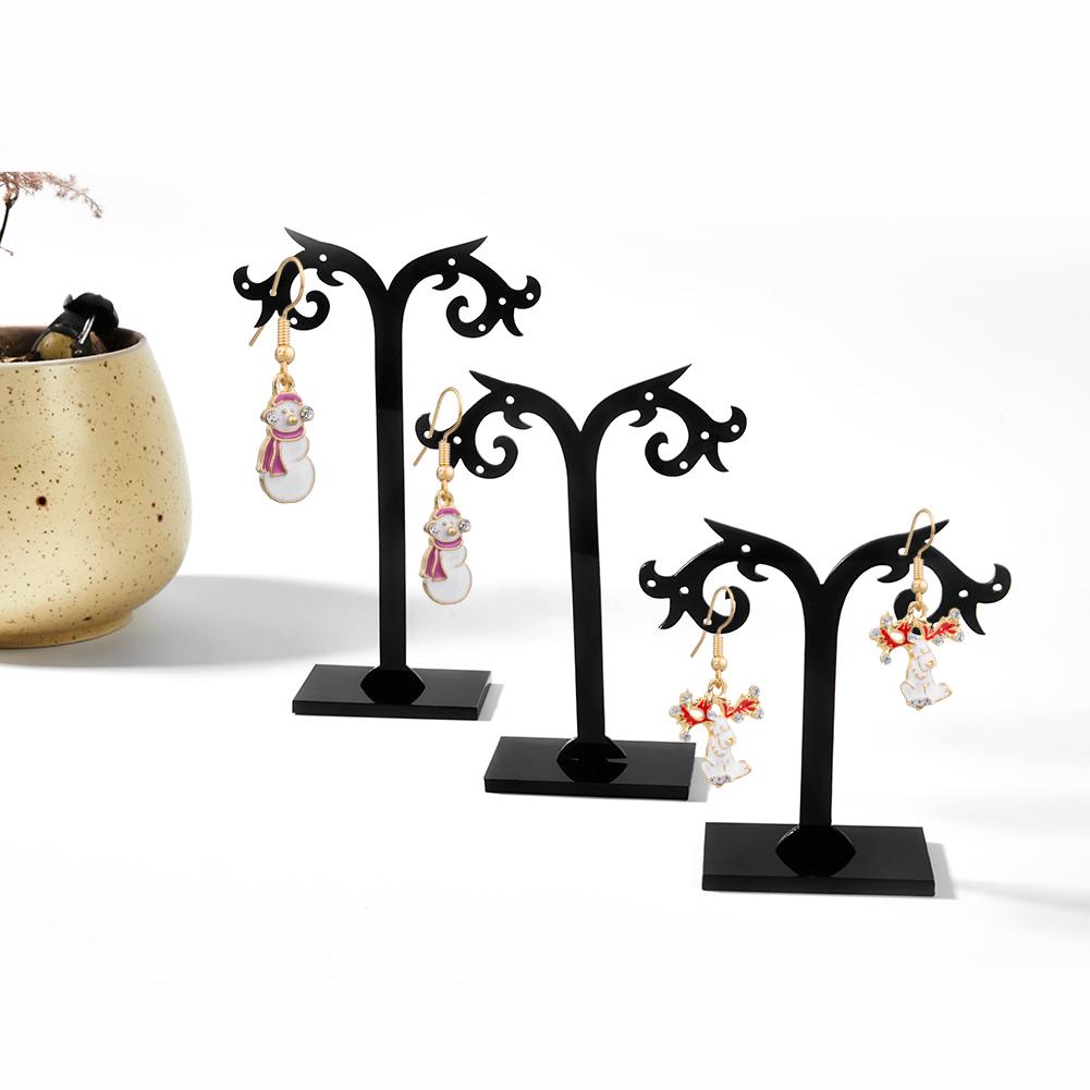 3pcs Earring Display Shelf Stand Holder Jewelry Organizer Rack Leaf Pattern Stud Earrings Holder Display Stand Jewelry Rack
