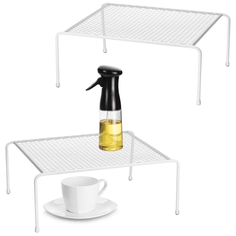 Kitchen Cupboard Organiser Pack Metal Wire Storage Shelfs Insert Rack for Kitchen Countertop, Pantry, Cabinet, Fridge