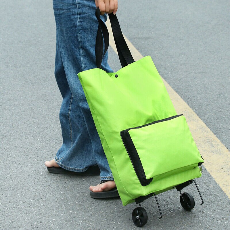 Portable Wheeled Bag High Capacity Supermarket Folding Shopping Bag Trolley Cart Handle Bag Casual Tote Bag Bolsos Sac A Main