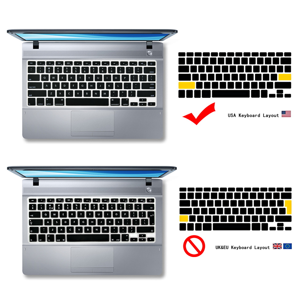 Pegatinas de teclado para Apple Macbook Pro 13 pulgadas A1708/ Macbook 12 pulgadas (A1534), funda de teclado de silicona suave a prueba de polvo