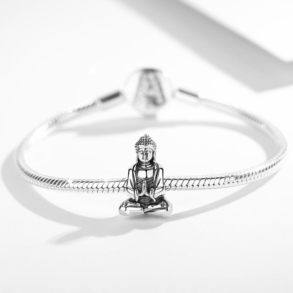 Eudora Figure of the Buddha Metal Beads for Women Jewelry Making 925 Sterling Silver good luck Charms Fit for Silver Bracelet
