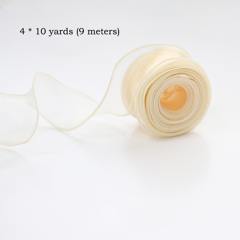 10Yards/Roll Chiffon Silk Ribbon Organza Satin For DIY Craft Wrapping Decoration Wedding Bouquets Wreath Sewing Supplies: Multi-Colored
