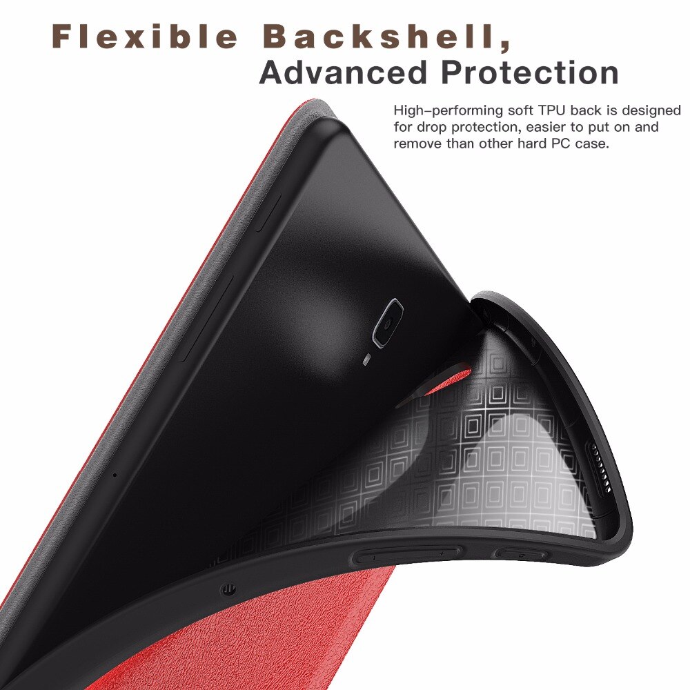 Moko-hoesje voor samsung galaxy tab  s4 10.5 met s-penhouder, zachte tpu ultraslanke drievoudige smart stand-hoes met automatische wake/sleep