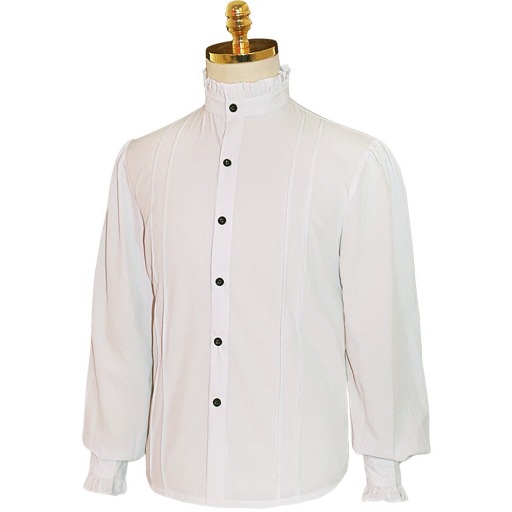 SISHION 2022 Men's Renaissance Clothing Shirt Medieval Steampunk Pirate Tops Chemise Homme White Vintage Shirts for Men VD1987