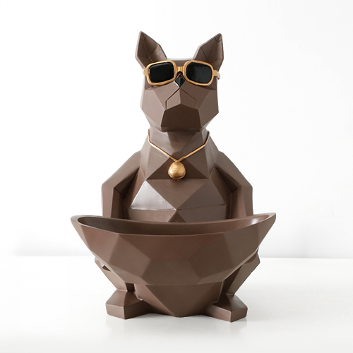 Figuritas de resina para perros y gatos, artesanía moderna, animales en miniatura, bonitos adornos para el hogar, decoración de oficina, cuenco de almacenamiento tallado coleccionable