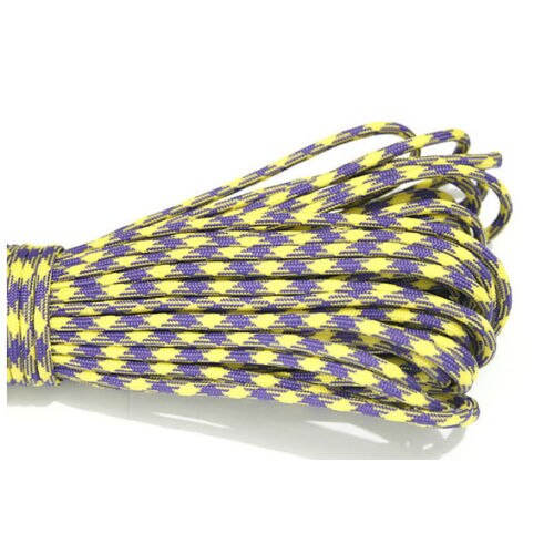 50ft 550lb paracord koord parachute lanyard 7 kern streng touw 4mm dia voor kamperen wandelen buiten thuis 15.2m camouflage kleuren: Paarsgeel