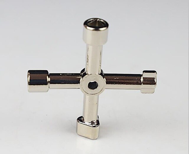 Multifunction Universal Triangle Wrench Key Plumber Keys Triangle For Gas Electric Meter Cabinets Bleed Radiators: cross rim wrench