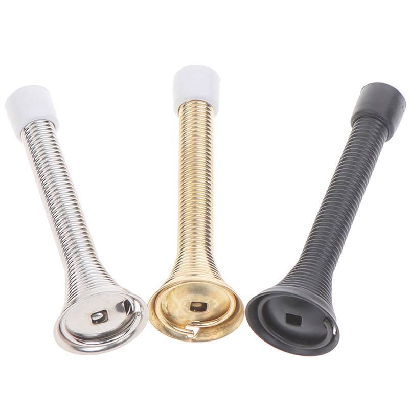 1pc gummikåpa metall dörrstopp fjäderstoppare väggmonterad golvlist 85mm dörrstopp
