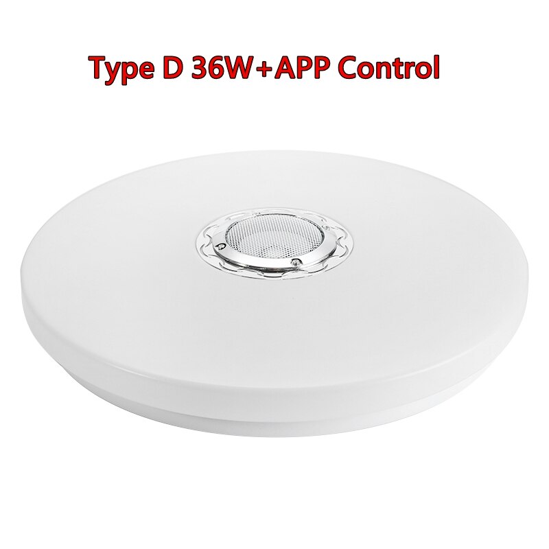 Smart APP + Remote Control LED Bluetooth Speaker Loundspeaker Player with RGB Dimmable Ceiling Light Panel Lamp For Kids Bedroom: D 36W APP Control
