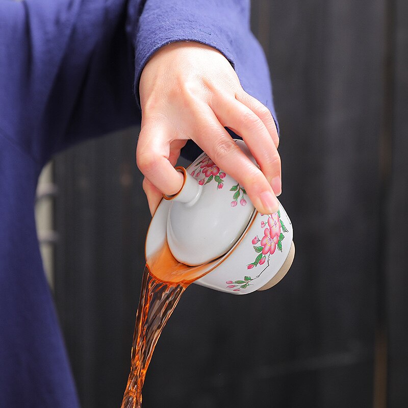 Chinese Traditions Gai Wan Ceramic Tea Sets PorcelainTeaware Tureen Sancai Tea Bowl Tea Cup and Tea Lid Set