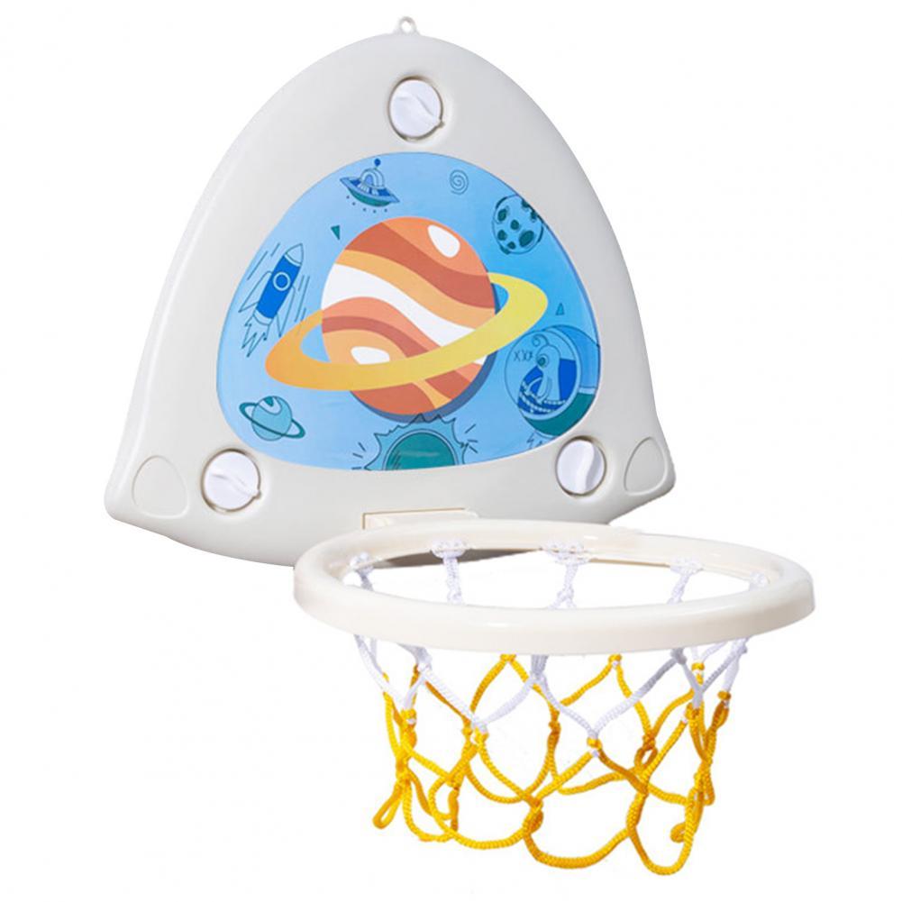 Basketball Hoop Kit High Elastic Ball Basketball Hoop Set Tear Resistant Compact Safe Folding Kid Basketball Kit:  White