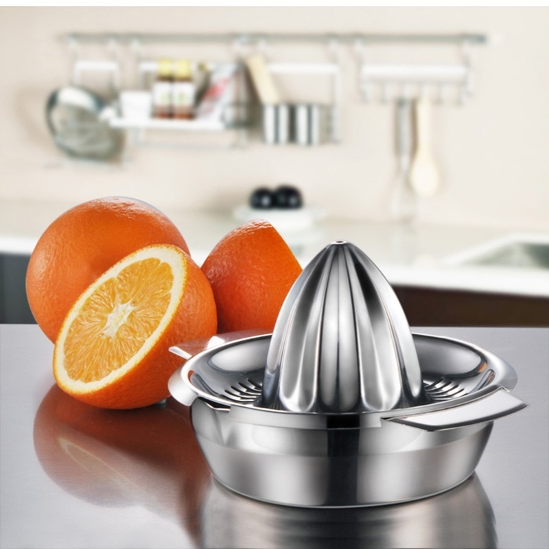 Exprimidor de Frutas Manual Portátil, Accesorios de Cocina de Acero Inoxidable, 100% Prensado a Mano de Limón, Naranja, Cítricos, 304