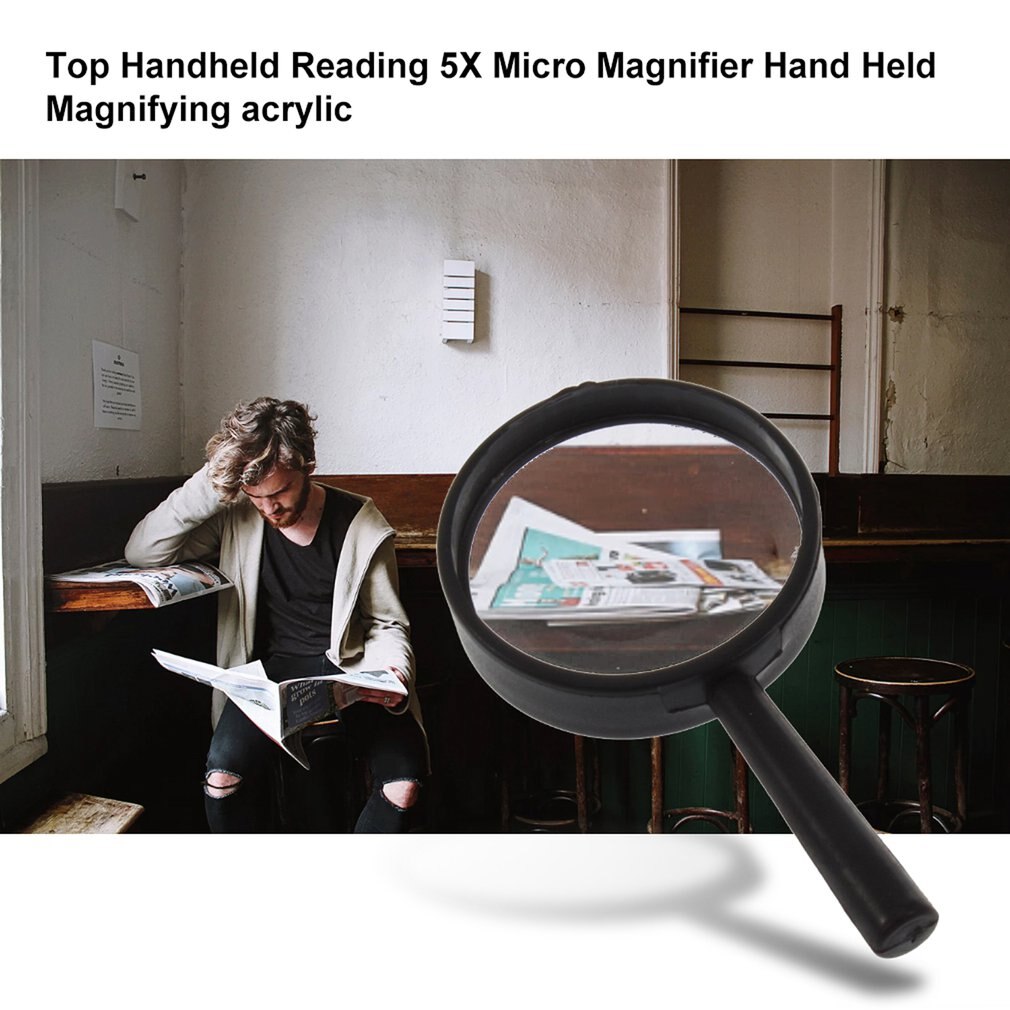 Top Handheld Reading 5X Magnifier Hand Held Magnifying 25mm Mini Pocket Magnifying Glass Children Magnifying Glass