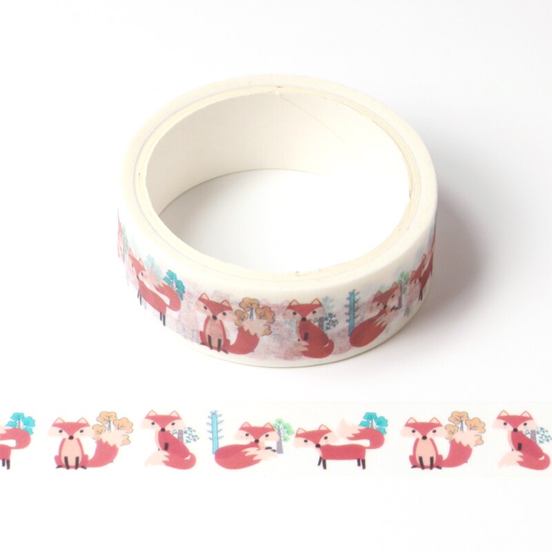 1PCS Decor Cute Washi Tape Animal Set Dog Cat pig fox sloth woodpecker DIY Planner Masking Tapes School Office Supply: E25