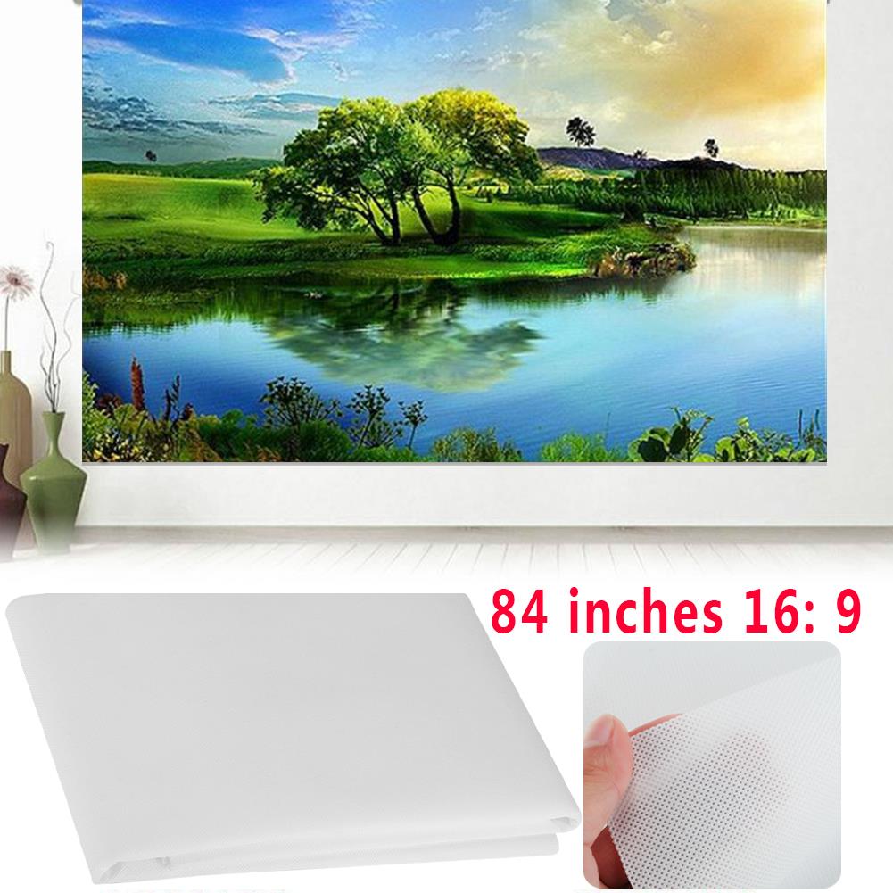 Projection Curtain White Projector Curtain 16:9 Presentation Home Theater Projector Screen Collapsible