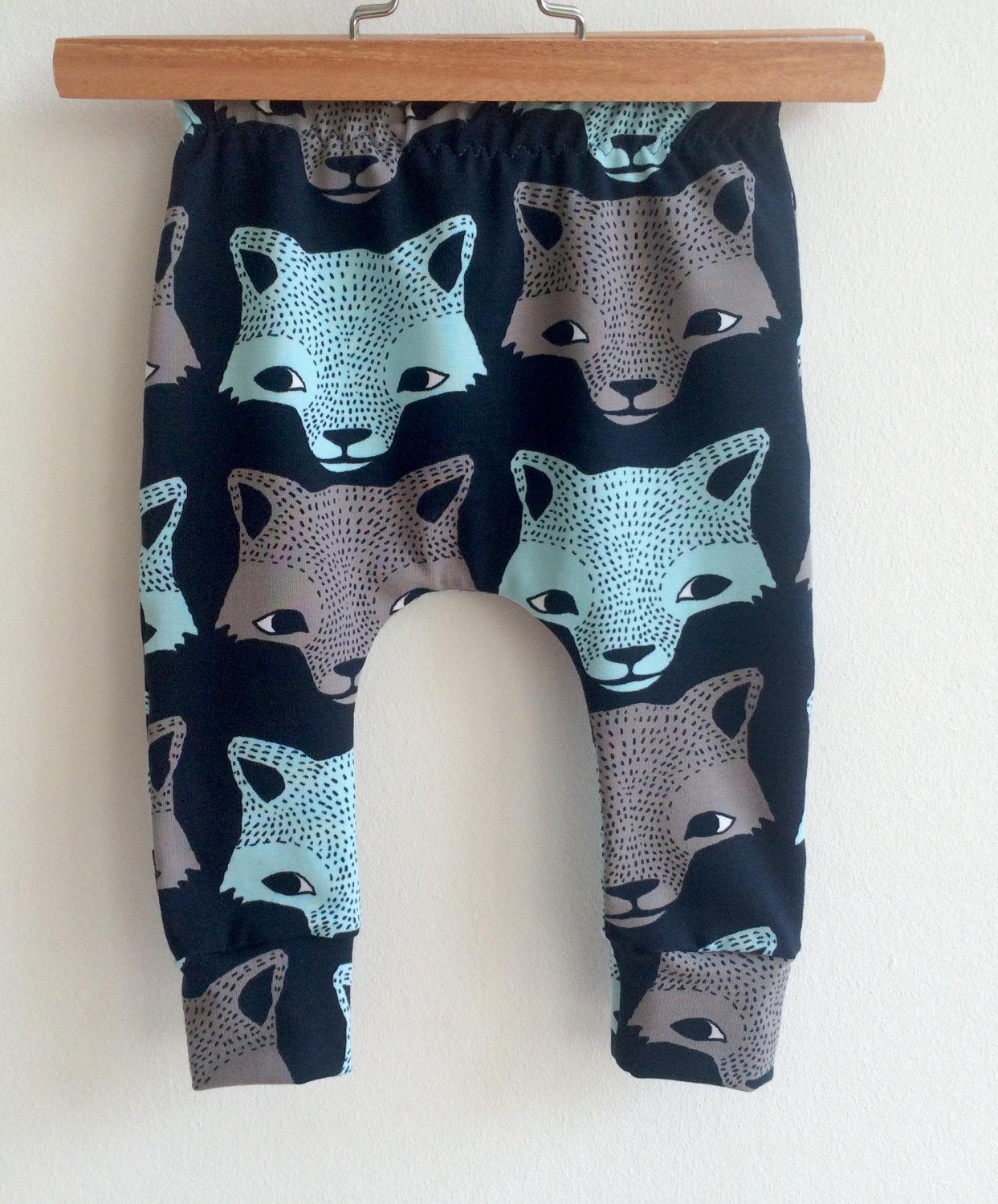 Bebê recém-nascido calça dos desenhos animados lobo imprimir menino menina leggings calças para 0-2 t