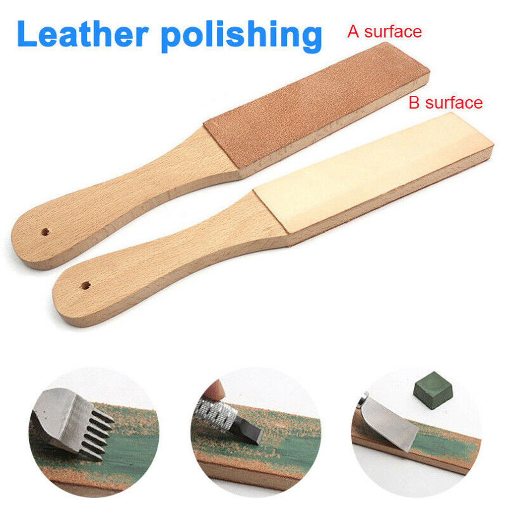 Dual Sided Leather Blade Strop Cutter Razor Sharpener Polishing Wooden Handle Sharpening Strop Kitchen Tool Gadgets