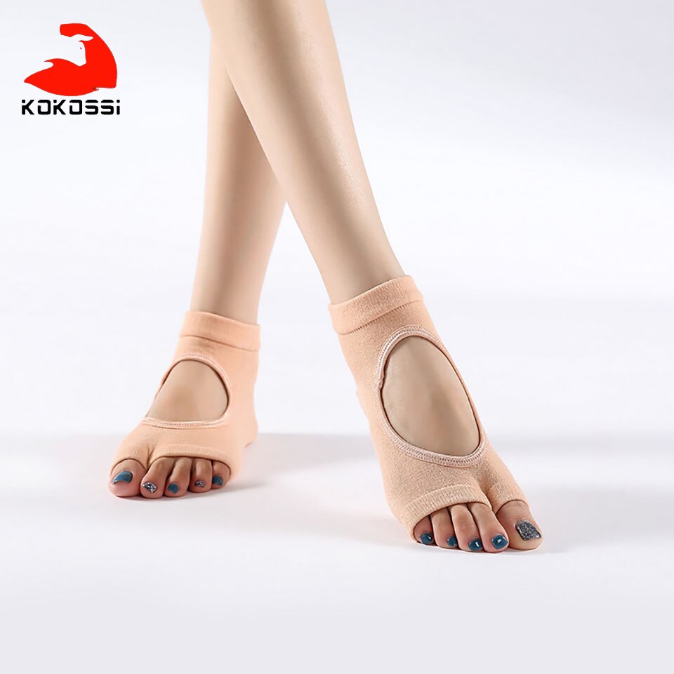 KoKossi-Calcetines antideslizantes de Yoga con dedos separados, calcetín deportivo para Ballet, baile, Fitness, entrenamiento, 1 par: 6