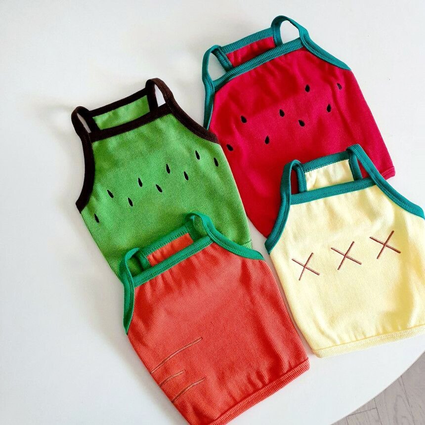 Fruit Bretels Hond Vest Huisdier Teddybeer Xiong Bomei Schnauzer Puppy Puppies Melk Honden Katten Kleine Hond Kleding