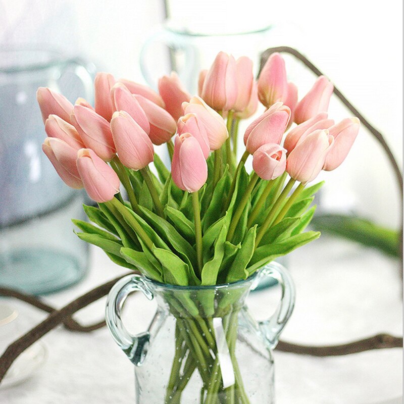 Kunstmatige Tulpen Bloemen Huis Tuin Decoratie Real Touch Bloem Boeket Verjaardagsfeestje Bruiloft Decoratie Nep Bloem: Roze