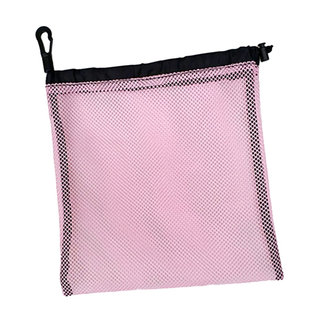 Lightweight Nylon Mesh Nets Bag Pouch Golf Tennis 30 Balls Carrying Holder Storage Drawstring Bag - Choose Colors: Pink