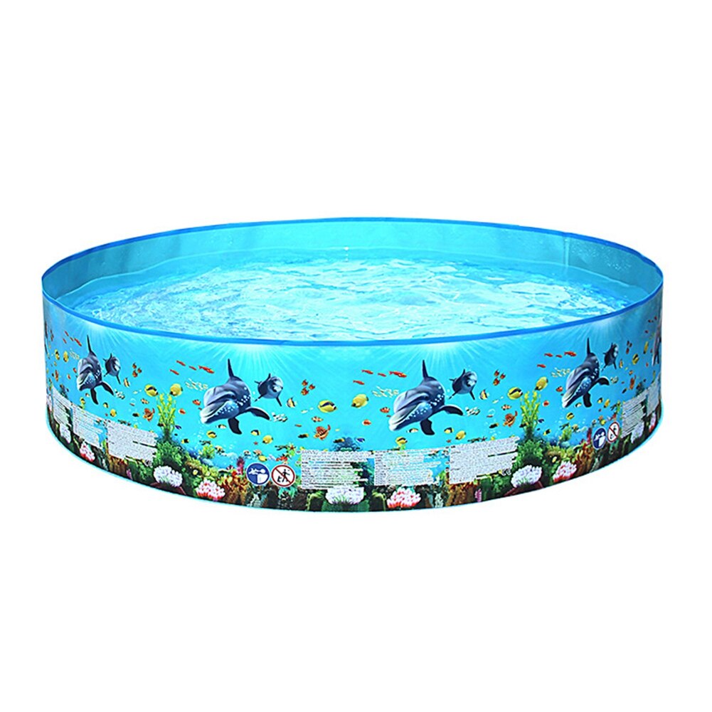 Portable Foldable Outdoor Swimming Pool, Round Heavy Duty PVC Outdoor Swim Pool Bathing Tubs
