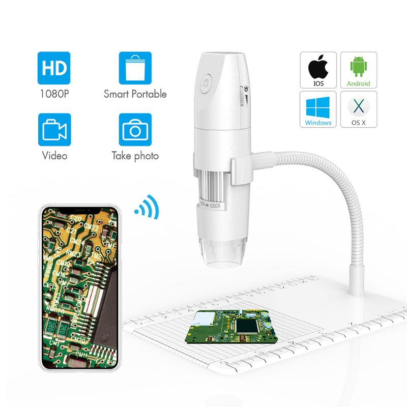 Wireless Digital Microscope with WiFi USB Flexible Arm Observation Stand