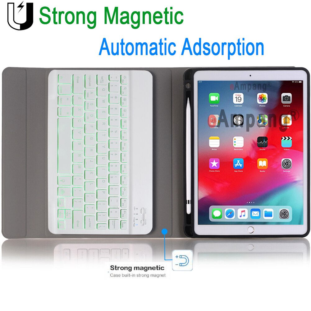 Backlit Keyboard Case voor Apple iPad Air 10.5 Air 3 Case voor iPad Pro 10.5 Bluetooth Toetsenbord Cover funda Potlood Slot