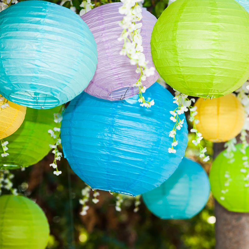 20cm Round Paper Lantern Paper Flower Balls Honeycomb Ball Hanging Lanterns For Wedding Party Decoration supplies