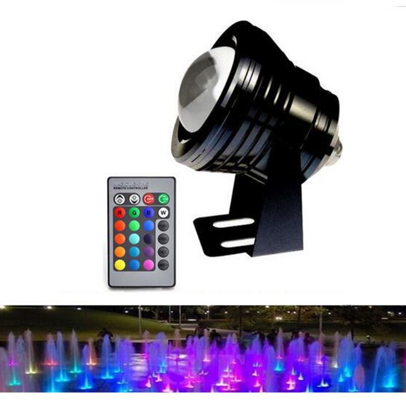 Led fjernbetjening springvand lys farve skiftende vandtæt rgb undervandslampe