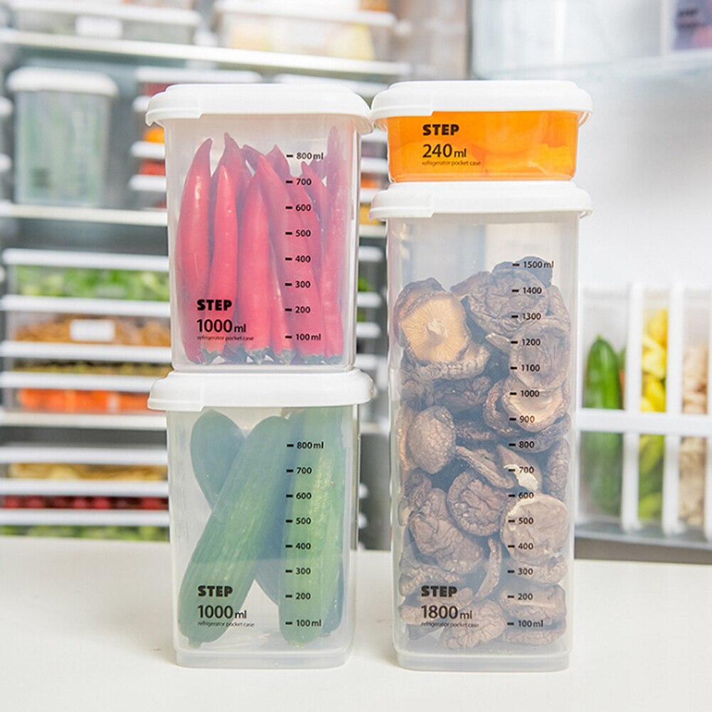 1Pcs Plastic Sealed Cans Kitchen Storage Box Transparent Food Canister Keep Fresh Clear Container Kitchen Storage