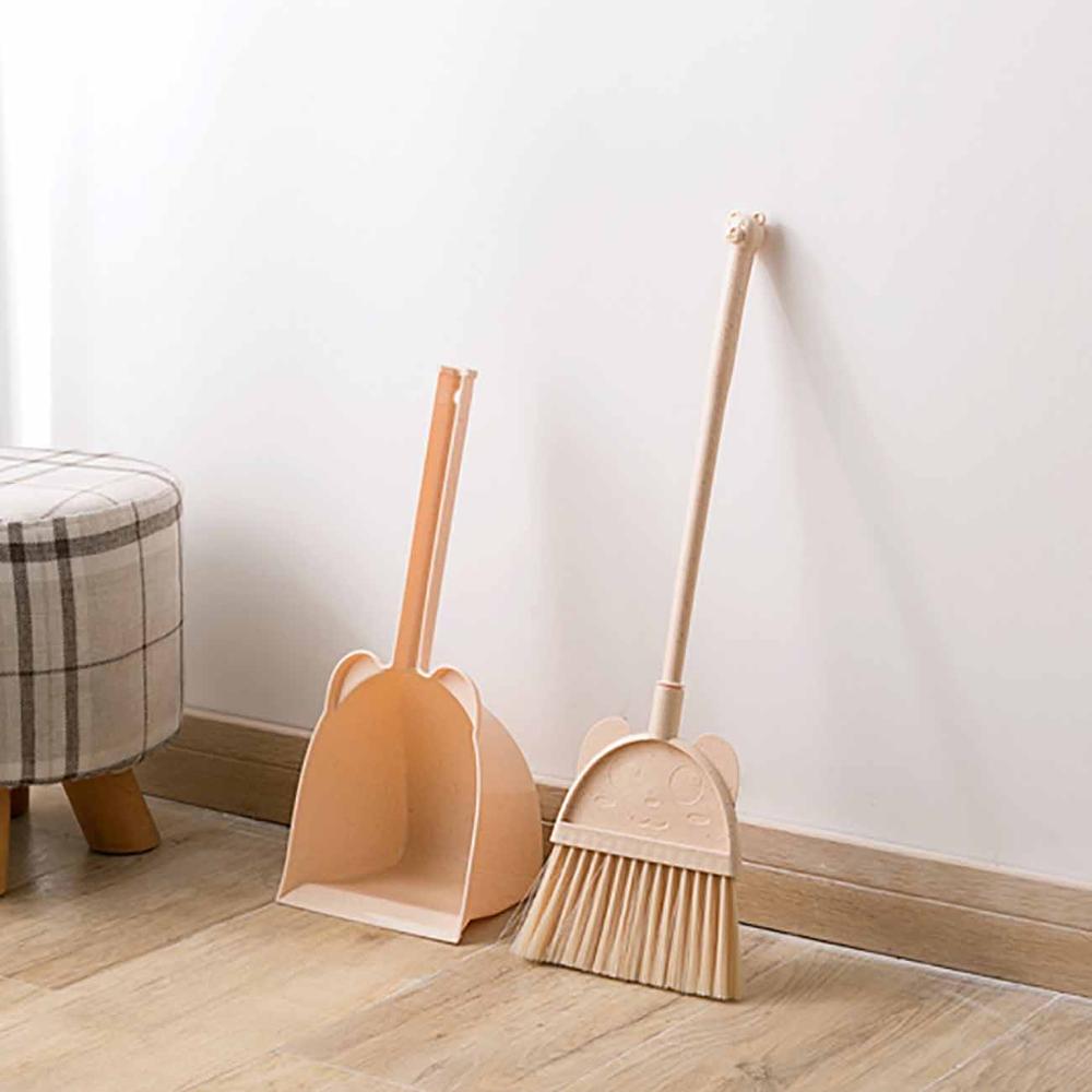 OTHERHOUSE Baby Mini Sweeping Home Broom Dustpan Set Children Toy Floor Cleaner Dust Pan and Brush Soft Bristle Cleaning Tool
