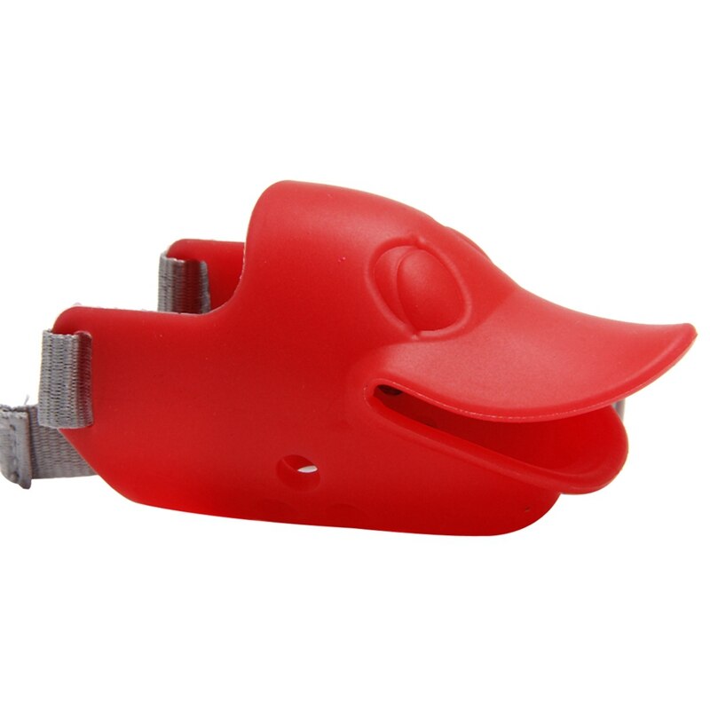 Chien Silicone museau mignon canard bouche masque lumineux museau aboiement morsure arrêt petit chien Anti-morsure masques pour chien animaux accessoires: Rouge / L