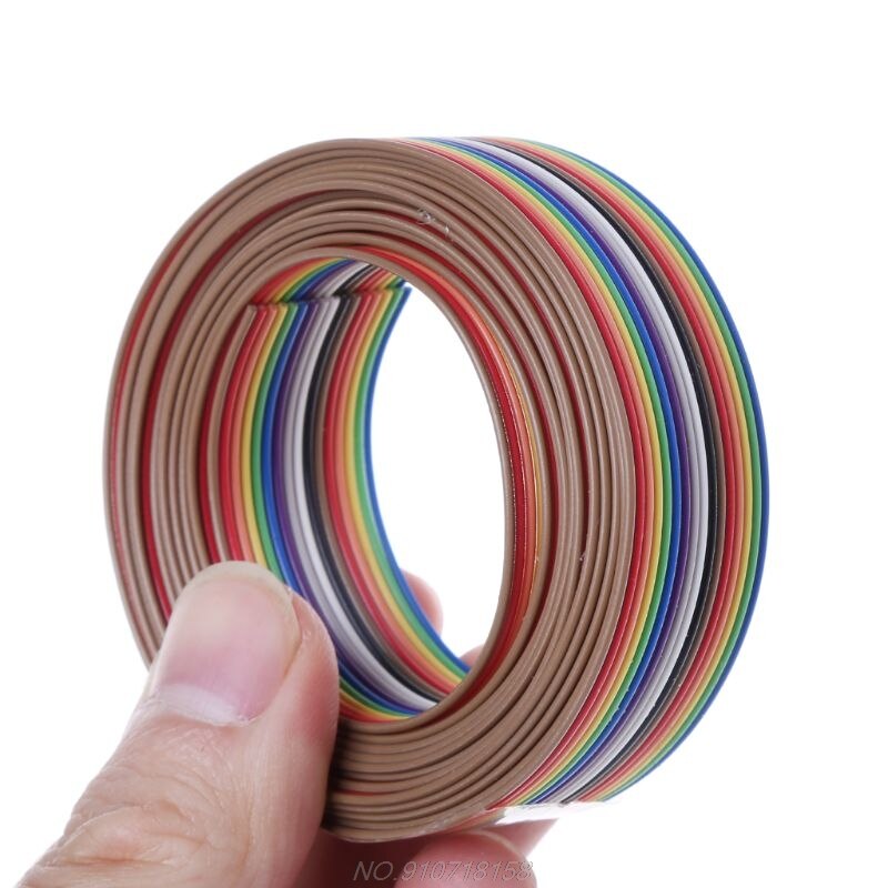 2m 16 Pin Flat IDC Ribbon Extension Cable Rainbow Wire With 1.27mm Line Pitch Connect Wires N23 20