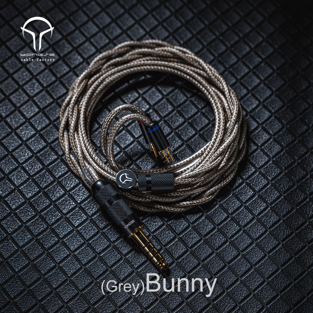 Yongse RedBunny GreyBunny Cable de auriculares con aislamiento de grafeno y centro de cobre y cristal único chapado en plata