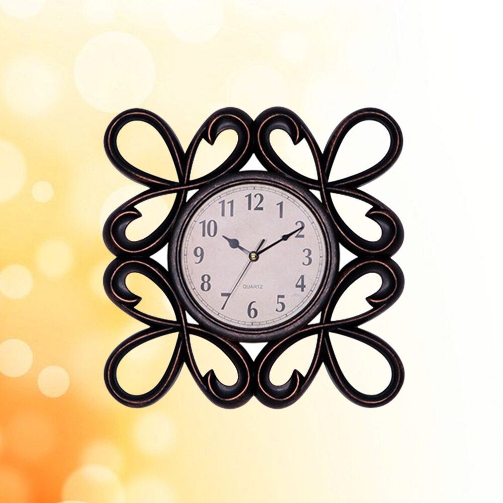 Reloj de pared con esfera Vintage europeo ahuecado, silencioso, 3D, decorativo, grande, para sala de estar, dormitorio, cocina, dorado: Black