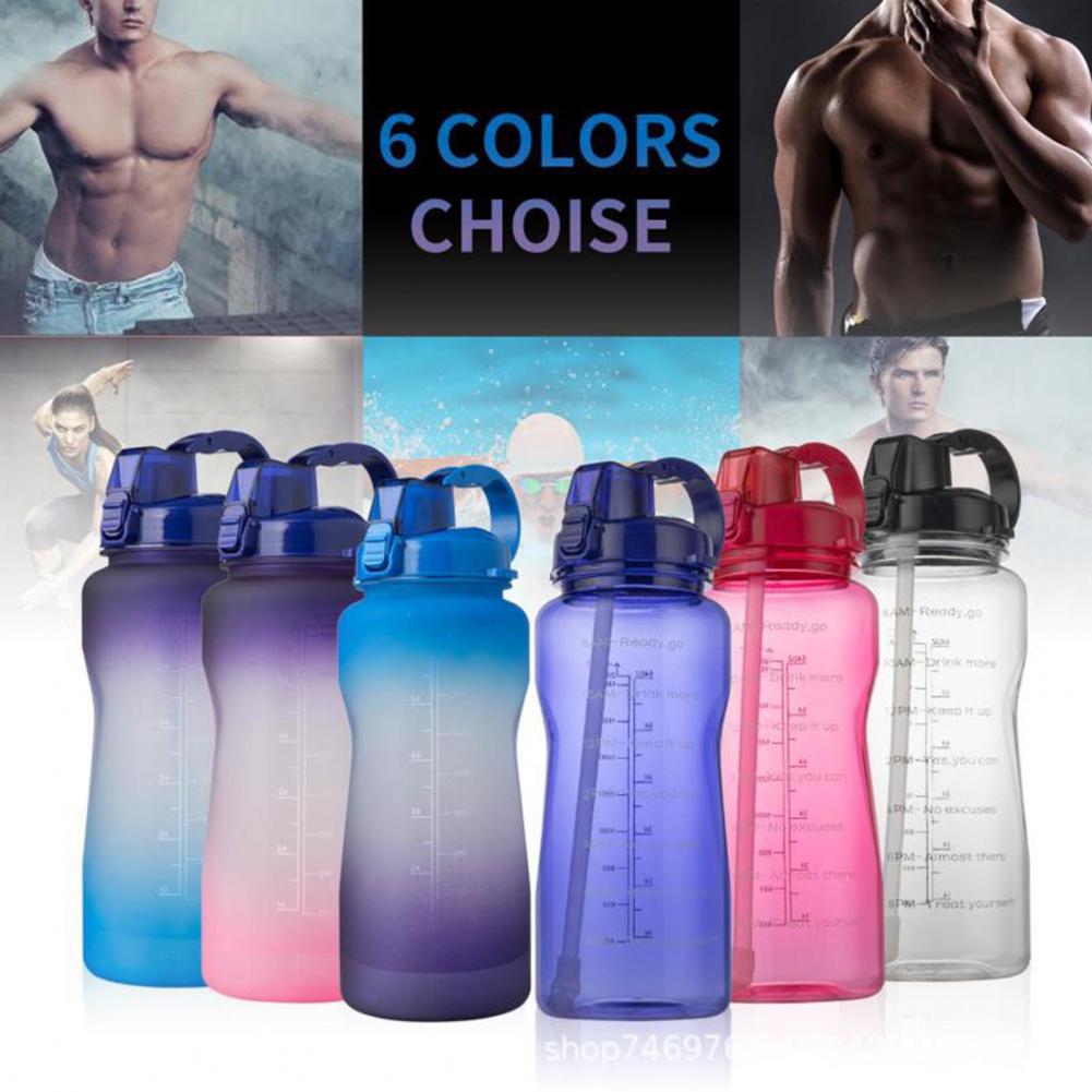 Tirtan 2L Stylish Outdoor Water Bottle Tasteless Kettle Time Marker for Fitness
