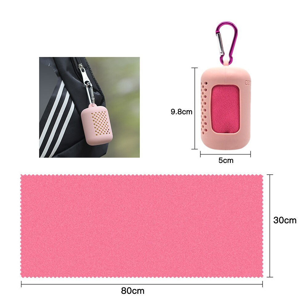 Microfiber Travel TowelQuick Dry Towel Ultralight Camping Compact Swimming Towels Hand Face Mini Towel with Silicon Case Running