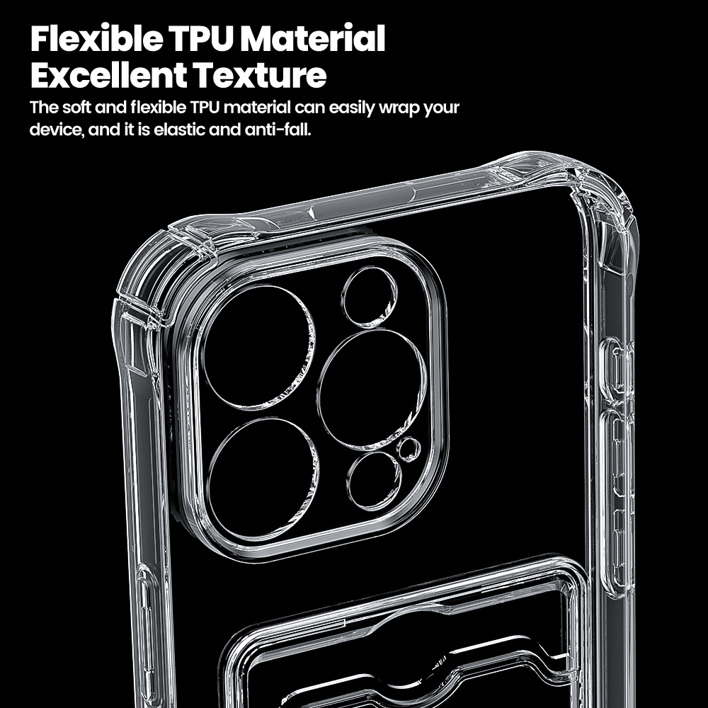 Toocki Transparante Telefoonhoesje Duidelijke Telefoontas Voor iPhone 15 14 13 12 Pro Max Plus Siliconen TPU Zachte Schokbestendige Achterkant Portemonnee Cover