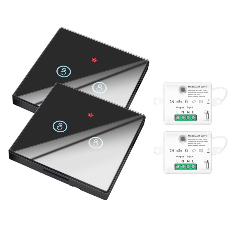 433MHZ Wireless Touch Switch 1/2/3 Gang Wall Touch Light Switch Smart Controller Module Set Switch Controller In Stock: 04