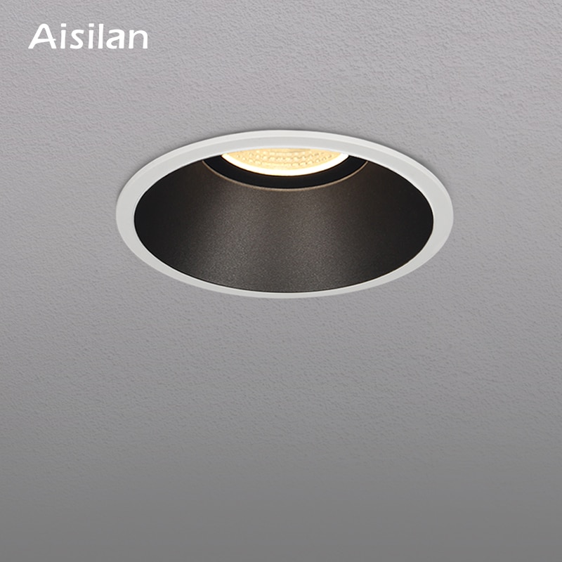 Aisilan Led Inbouwspot Smalle Grens Lamp Thuis Spotlight 7.5 Open Gat Downlight Minimalistische Woonkamer Cri 93