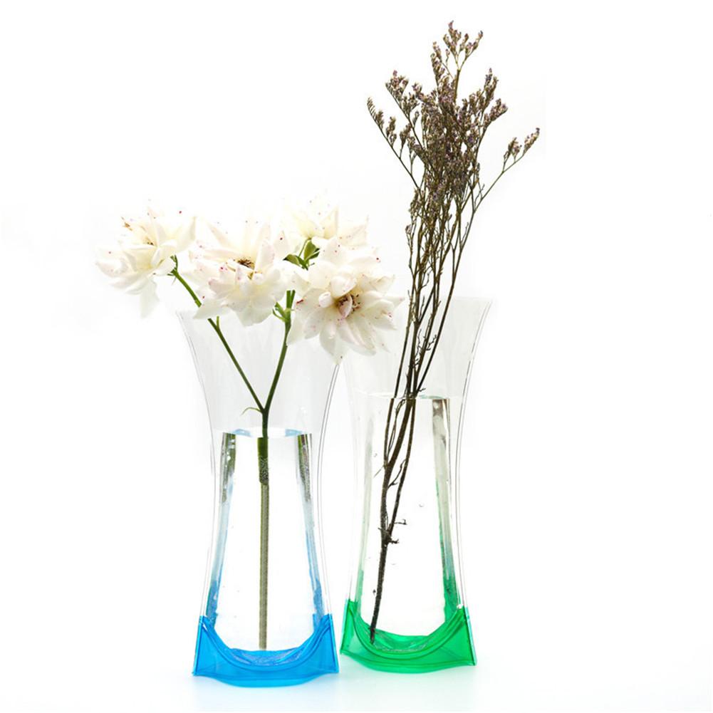 Eco Friendly Foldable PVC Durable Vase Transparent Flower Pot Home Decor Supplies random color Year home decoration