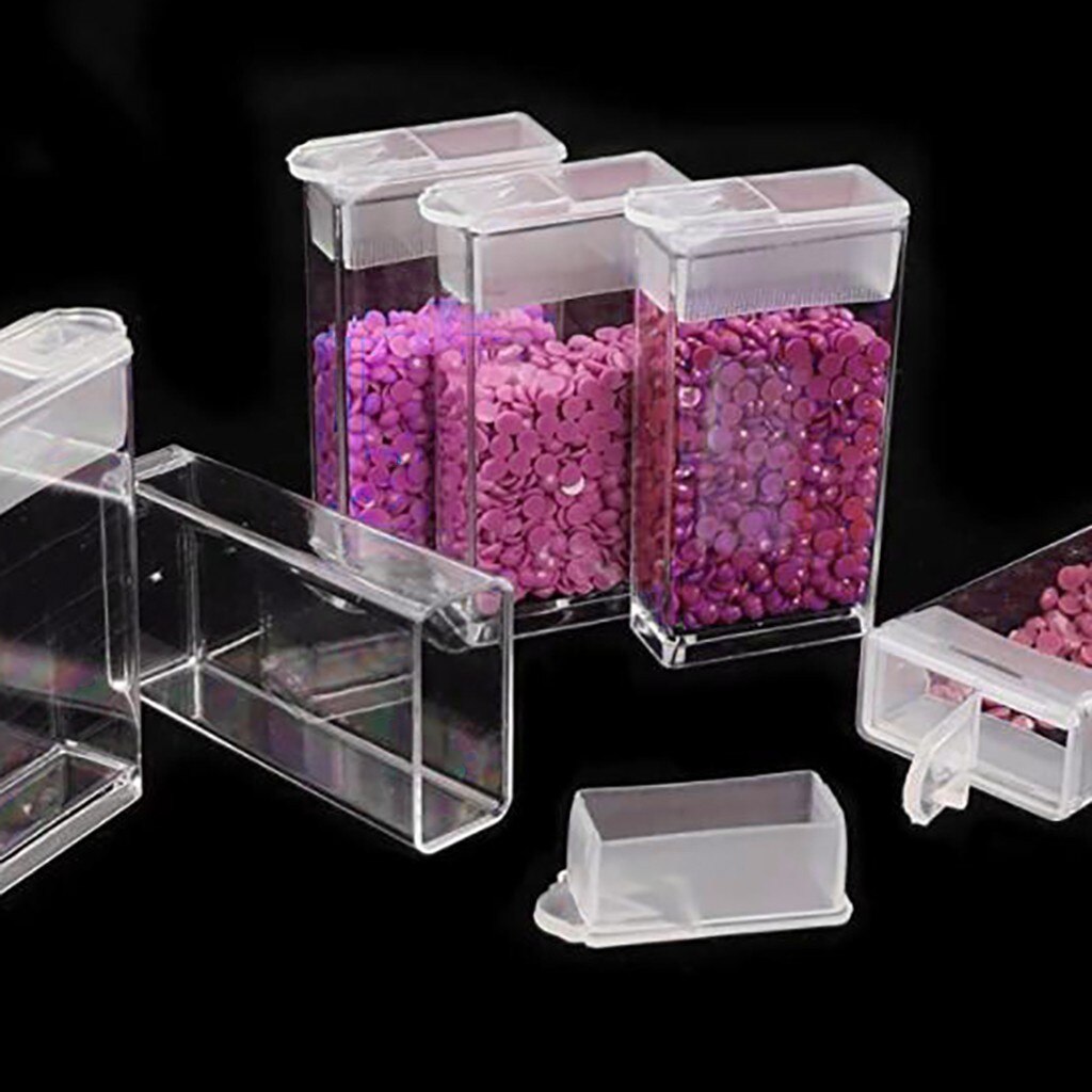 64 lattice Diamond classification box Painting Storage 5D Diamond Embroidery Sorting Box With Funnel Plate 200PC Sticker Tweezer
